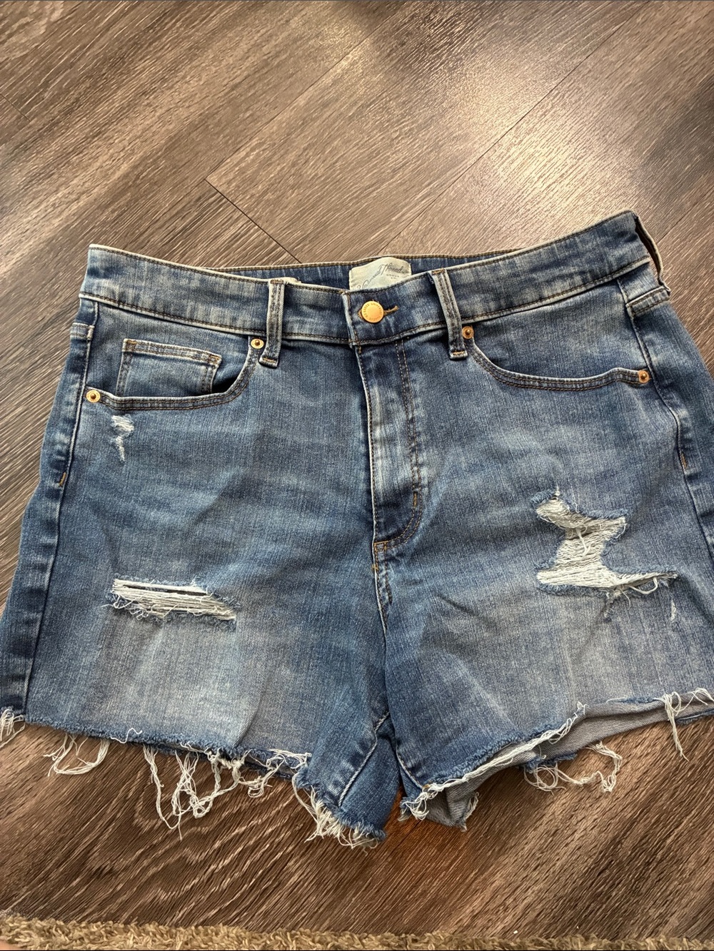 Women’s Distressed Denim Cutoff Shorts - Blue